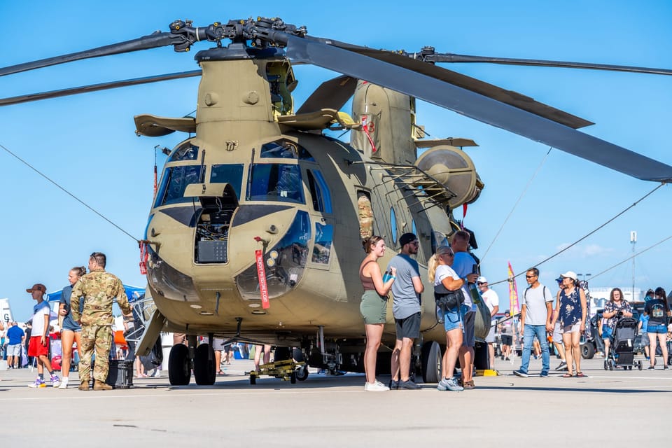 Chinook helicopter on display at an airshow